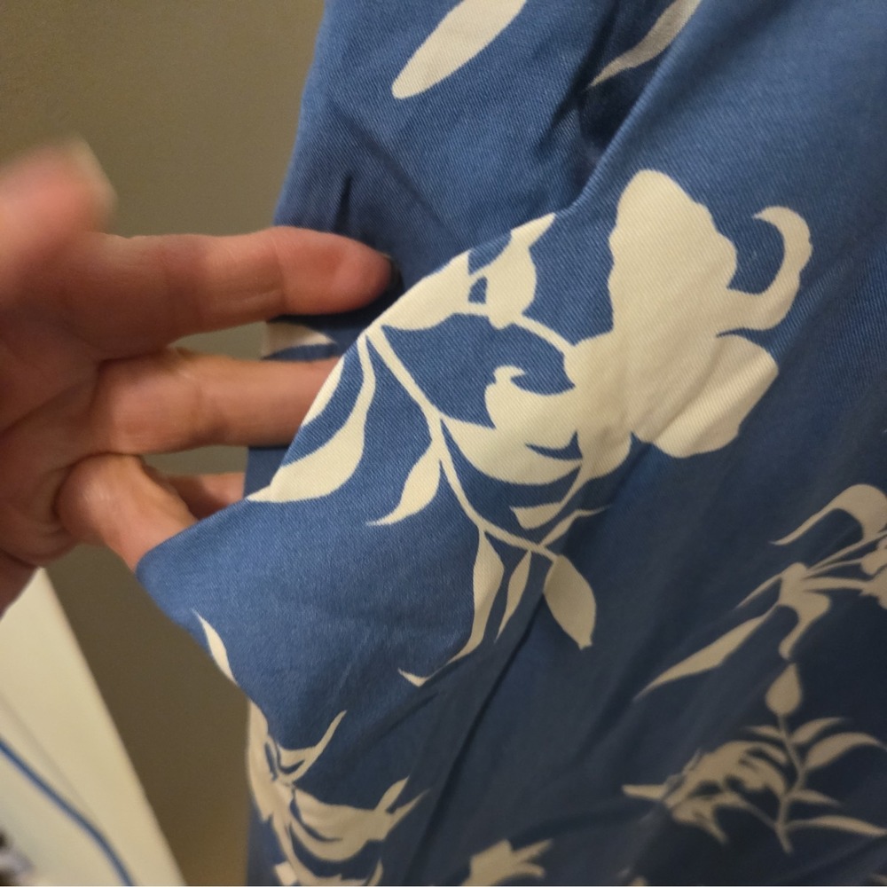 41 Hawthorn Blue Floral Scallop Neck Mini Dress Size 1x - Picture 6 of 8